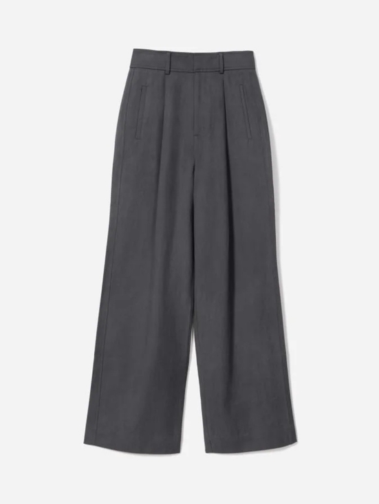 Everlane Way High Drape Pant In Slate Gray - Picture 2 of 8